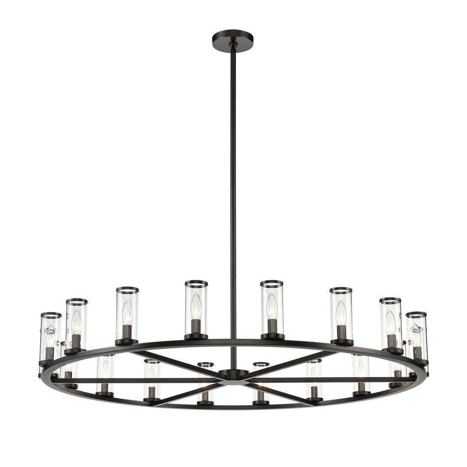 Revolve Clear Glass/Urban Bronze 18 Lights Chandeliers