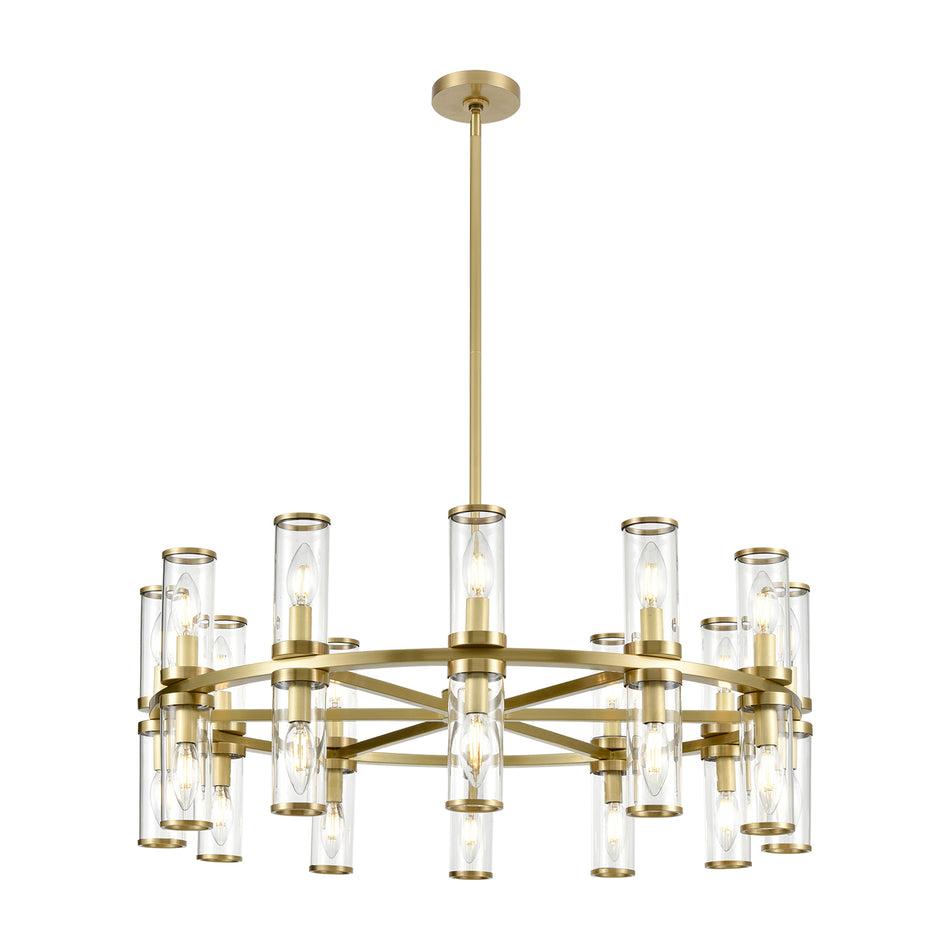 Revolve Clear Glass/Natural Brass 24 Lights Chandeliers