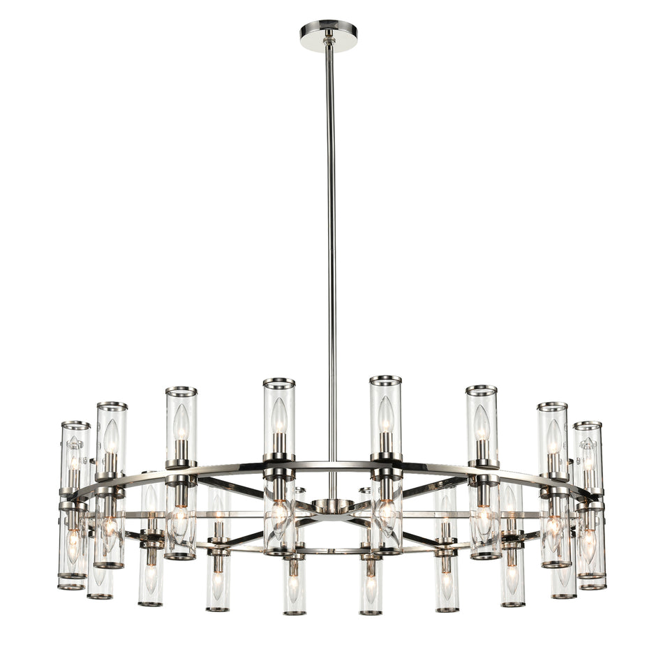 Revolve Clear Glass/Polished Nickel 36 Lights Chandeliers