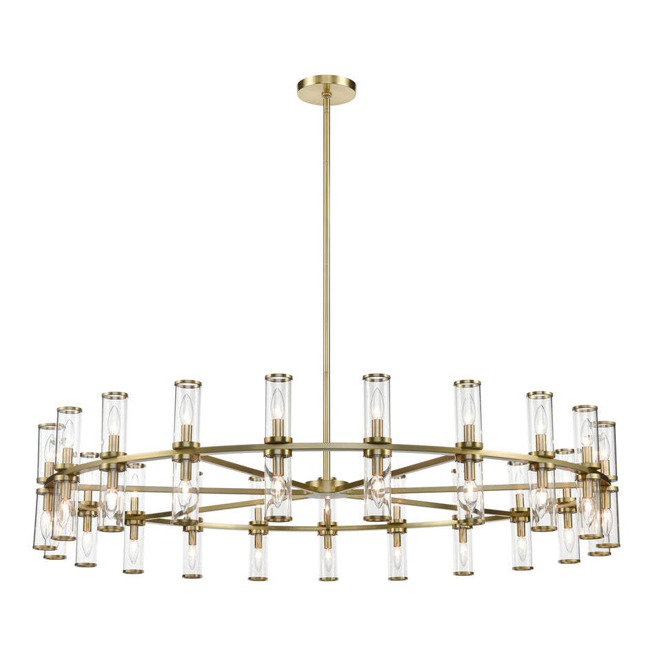 Revolve Clear Glass/Natural Brass 42 Lights Chandeliers