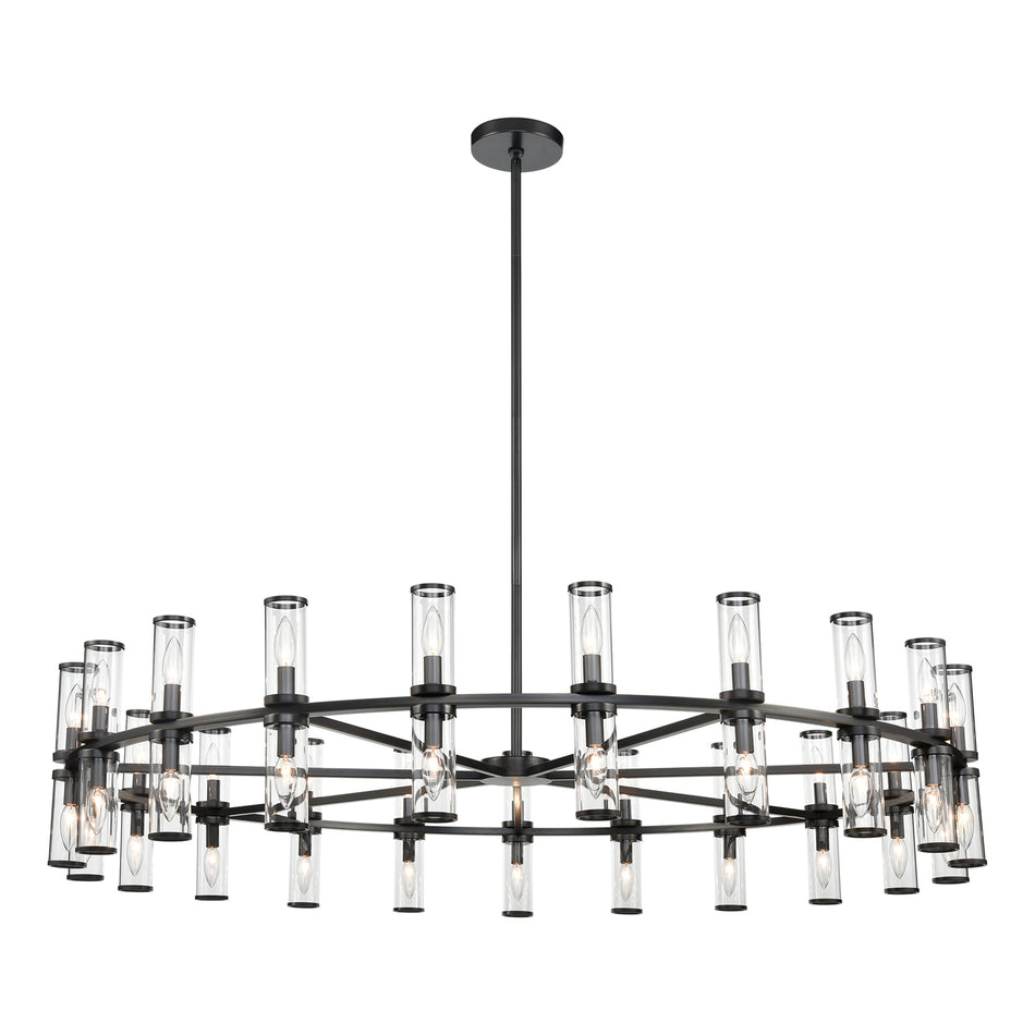 Revolve Clear Glass/Urban Bronze 42 Lights Chandeliers