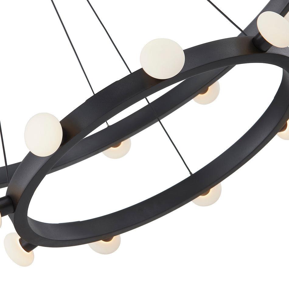 Rezz 36-in Black LED Chandeliers by KUZCO
