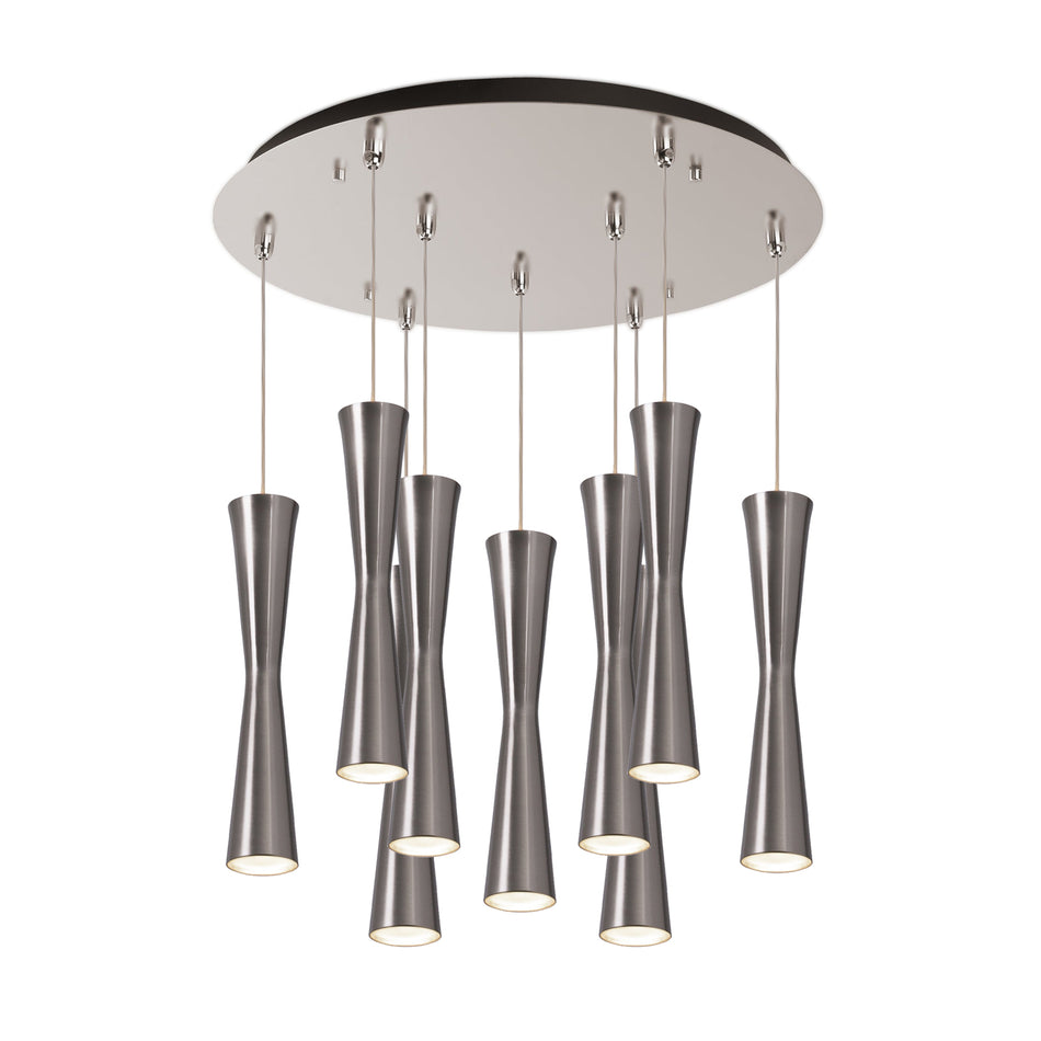 Robson 18-in Brushed Nickel 9-Light Multi Pendant