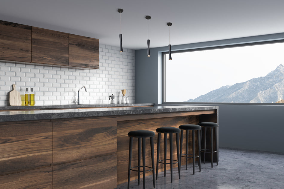 Robson 12-in Black LED Pendant by KUZCO