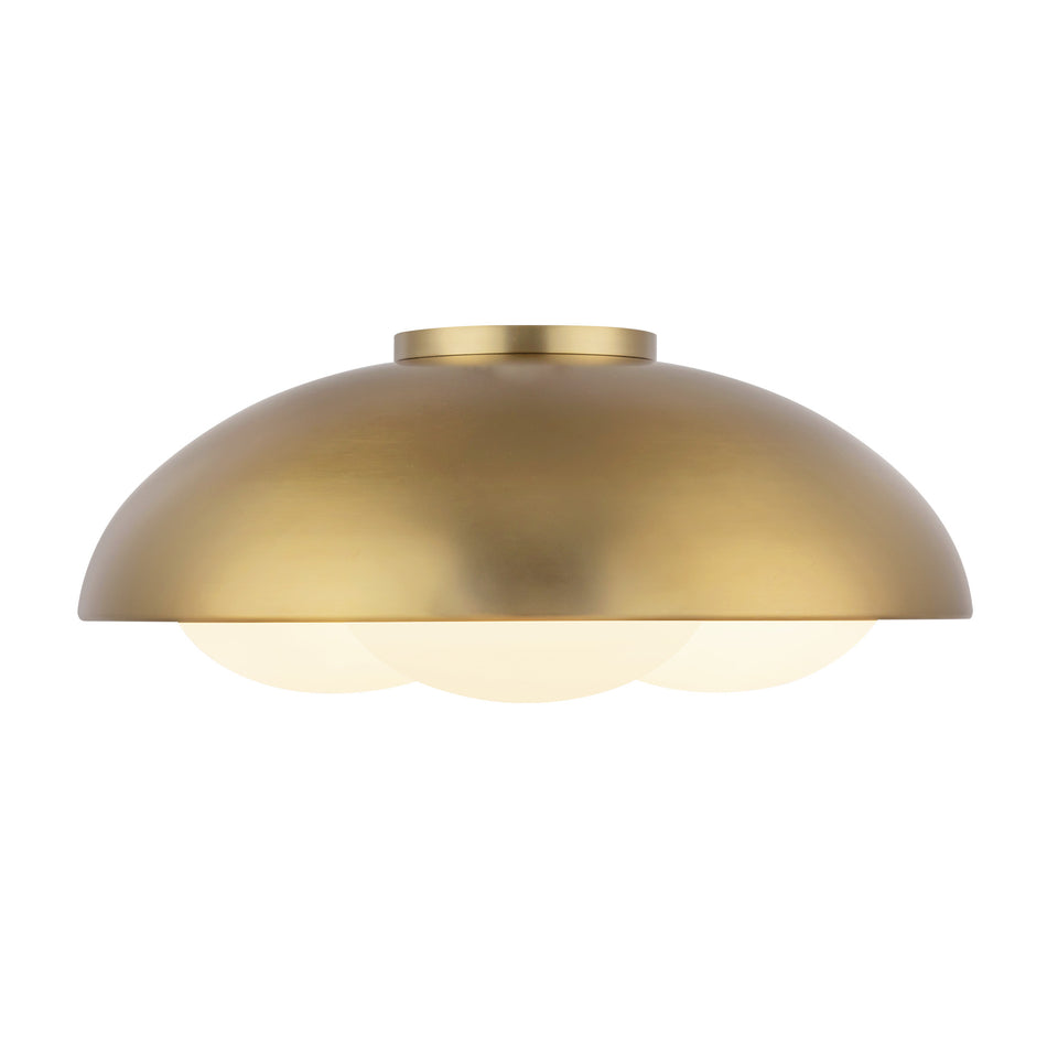 Robyn 16-in Brushed Gold/Opal Glass Socket Flush Mount by ALORA MOOD