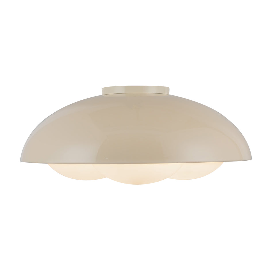 Robyn 16-in Pearl White/Opal Glass Socket Flush Mount by ALORA MOOD