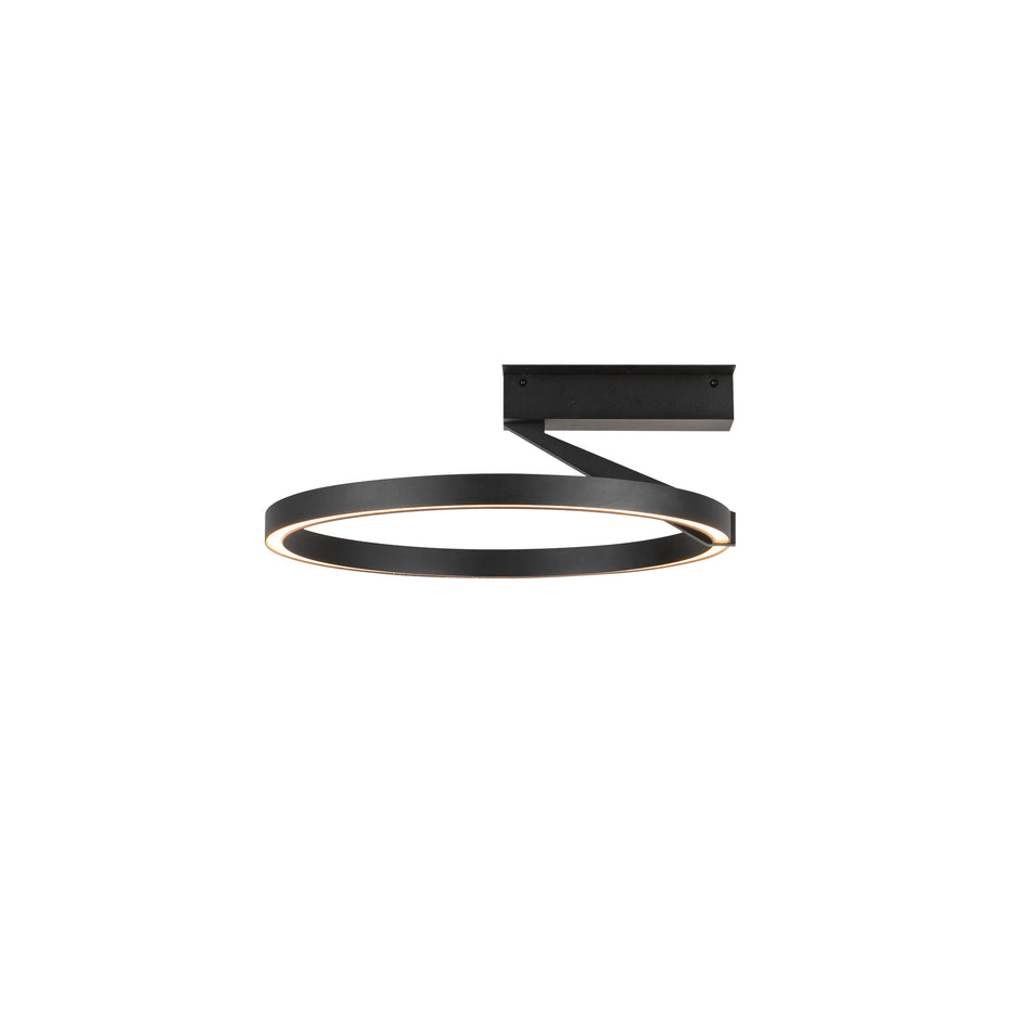 Roda 15-in Black LED Semi-Flush Mount by KUZCO