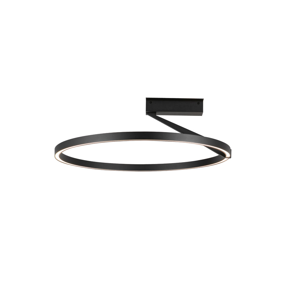 Roda 23-in Black LED Semi-Flush Mount by KUZCO