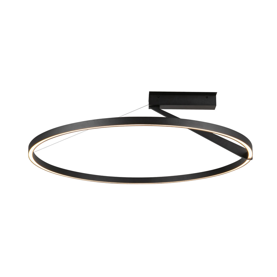 Roda 31-in Black LED Semi-Flush Mount by KUZCO