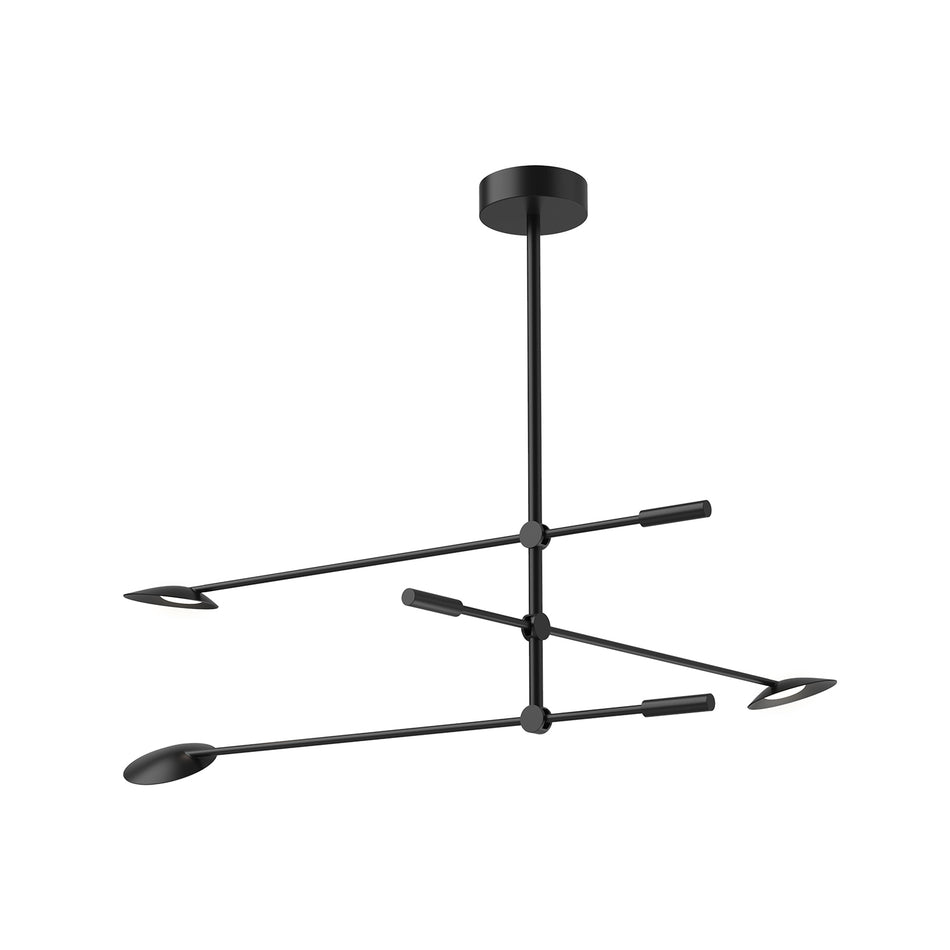 Rotaire 32-in Black LED Chandeliers by KUZCO