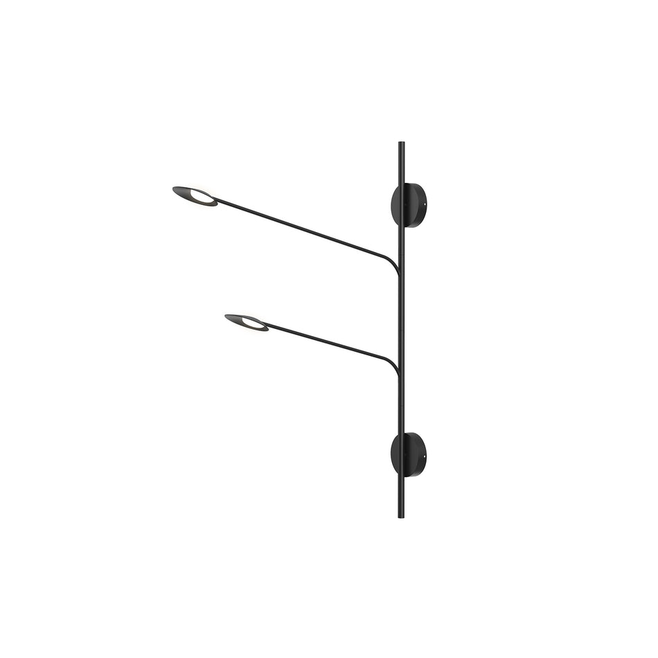 Rotaire 2 Head Black LED Wall Sconce