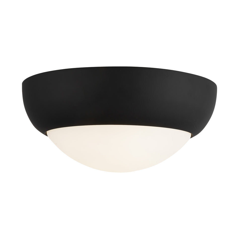 Rubio 11-in Matte Black/Opal Matte Glass 2 Lights Flush Mount by ALORA MOOD