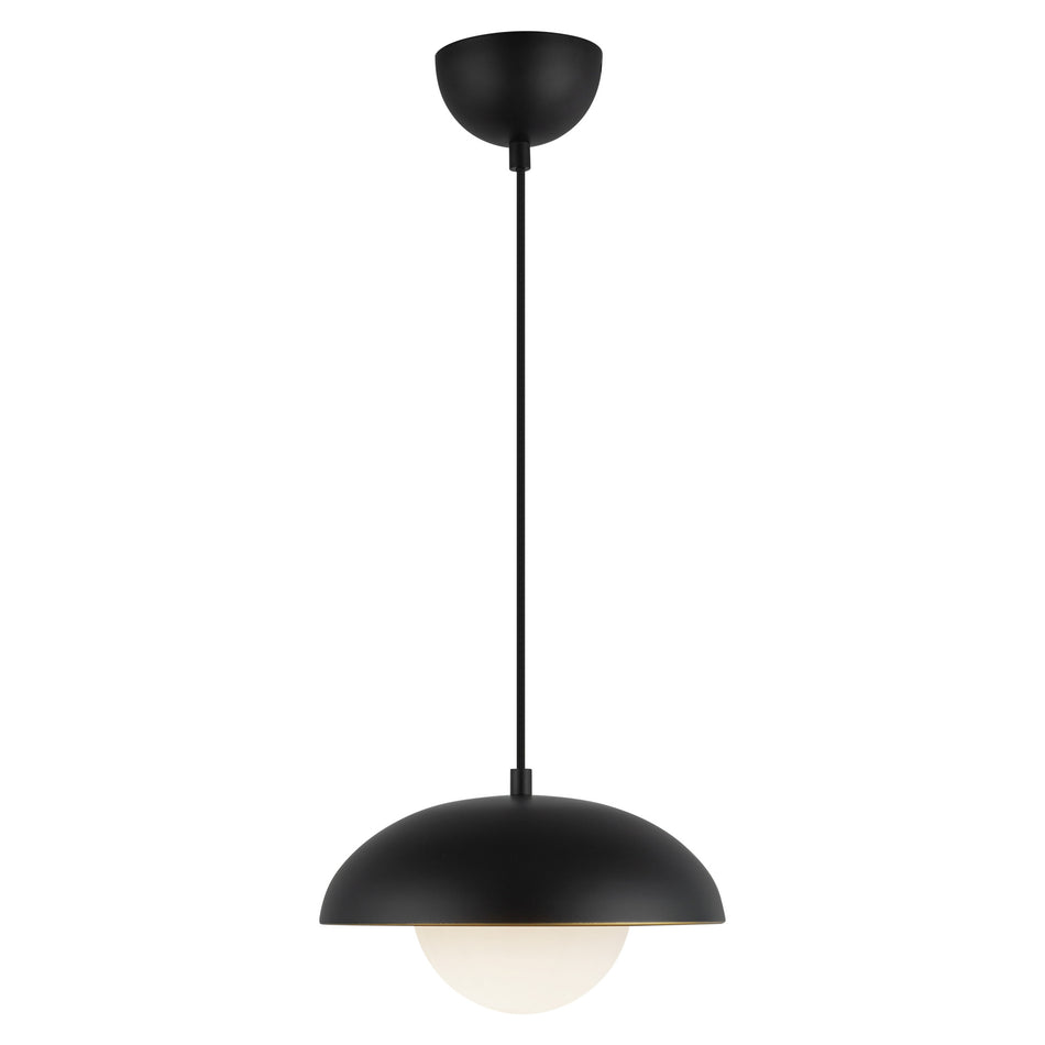 Rubio 11-in Matte Black/Opal Matte Glass 1 Light Pendant