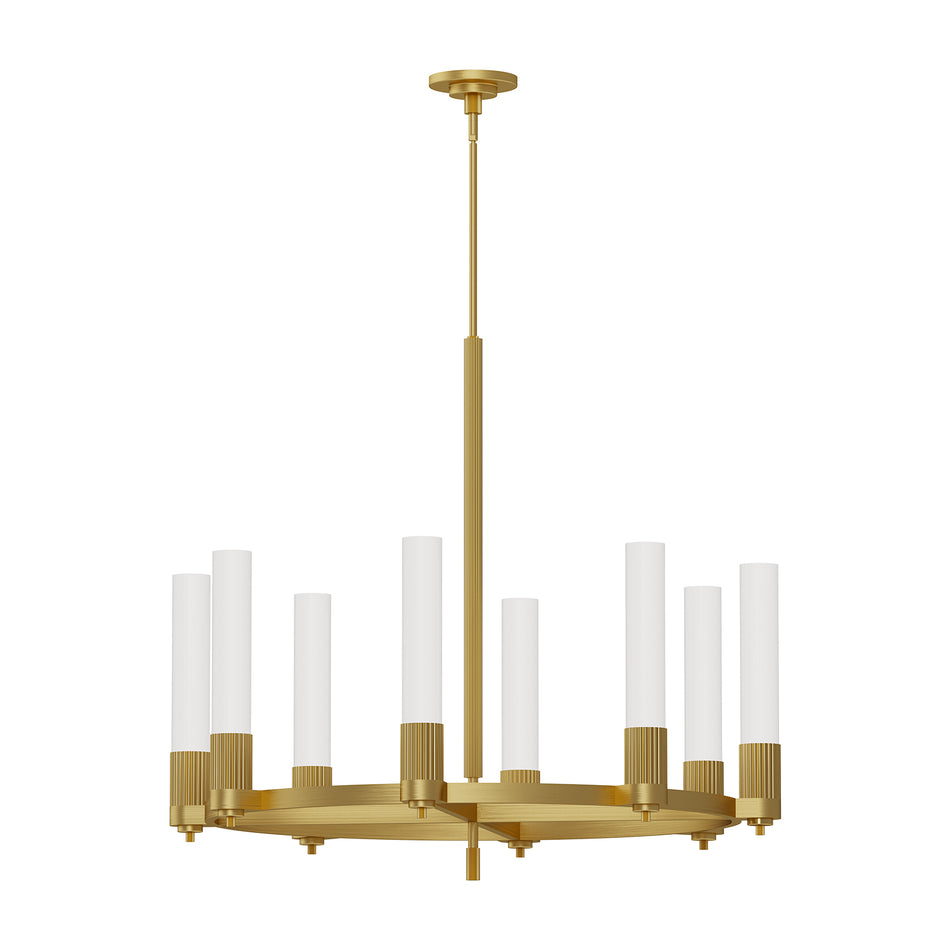 Rue 38-in Brushed Gold 8 Lights Chandeliers