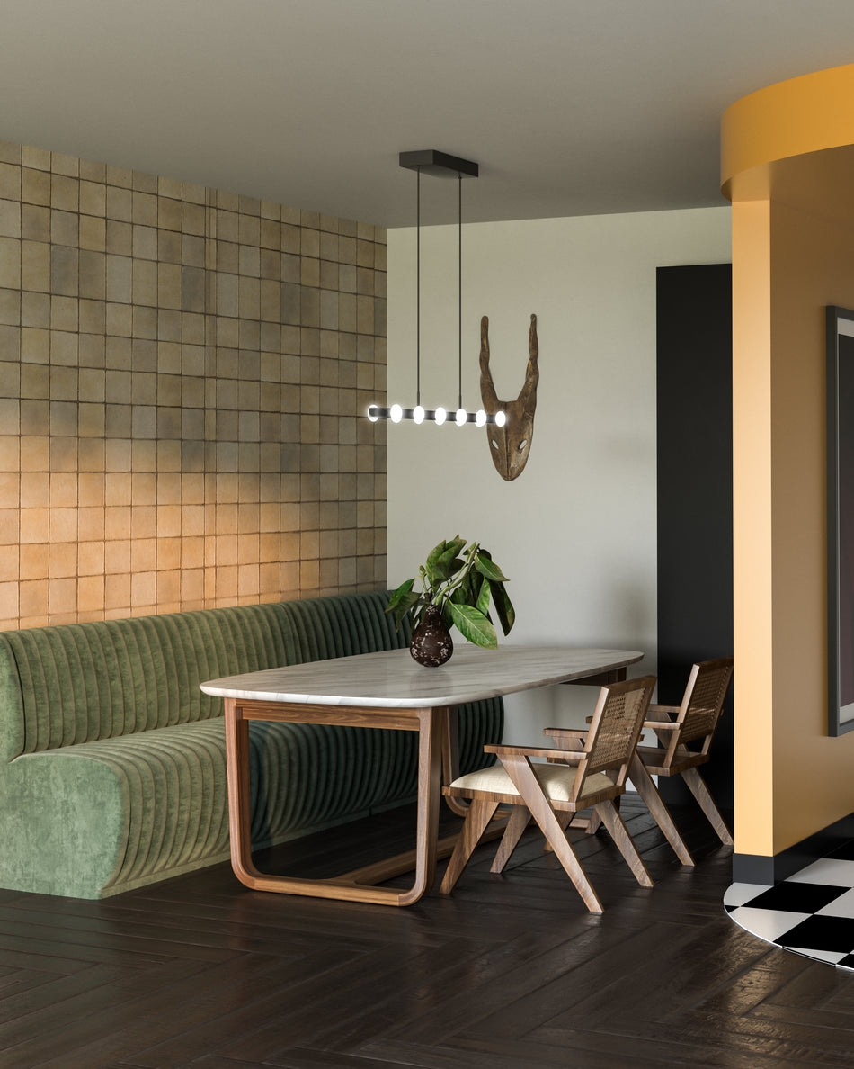 Rezz 36-in Black LED Linear Pendant by KUZCO