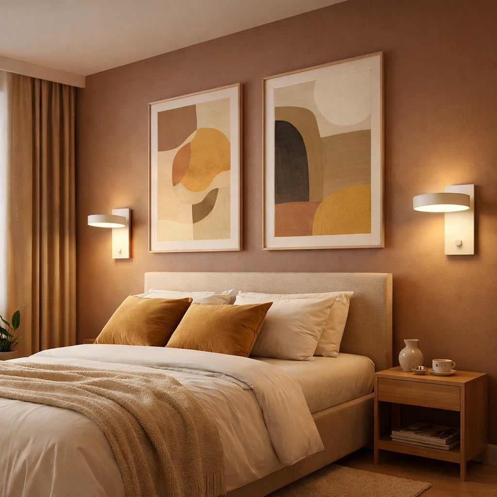 Azton series LED wall sconce in white with 3CCT switch by Matteo