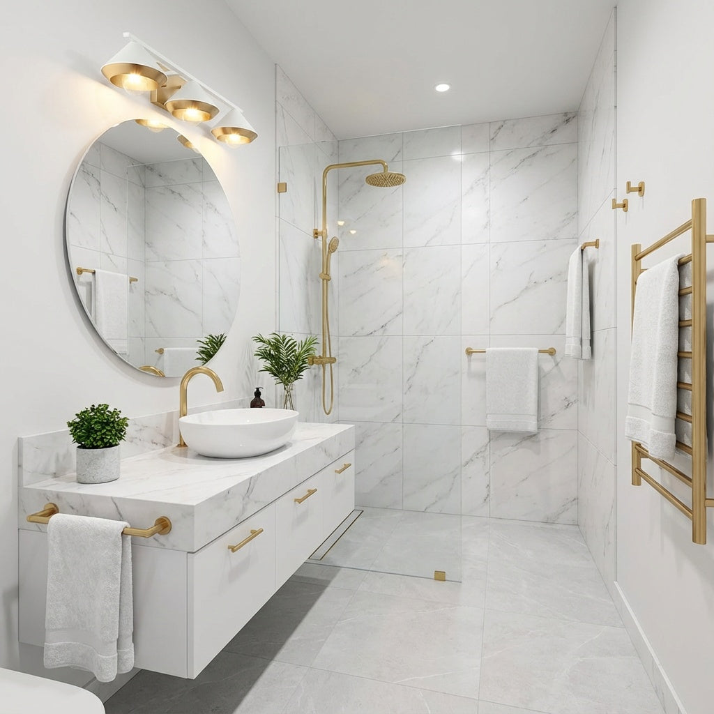 25" Velax vanity light in white by Matteo