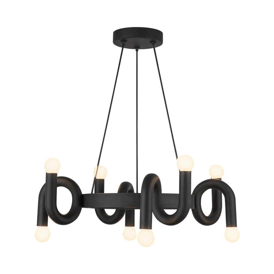 Sadie 23-in Matte Black Socket Chandelier