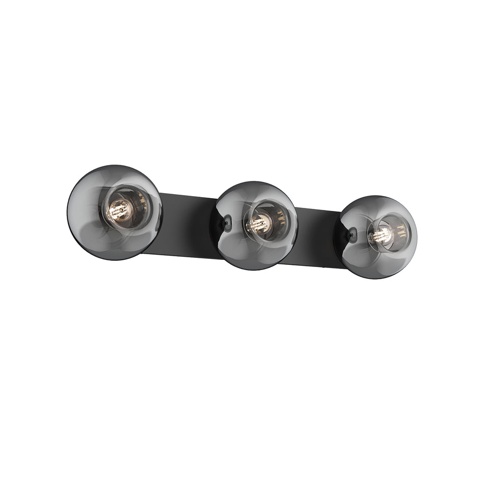 Samar 32-in Black/Smoked 3 Lights Vanity by KUZCO