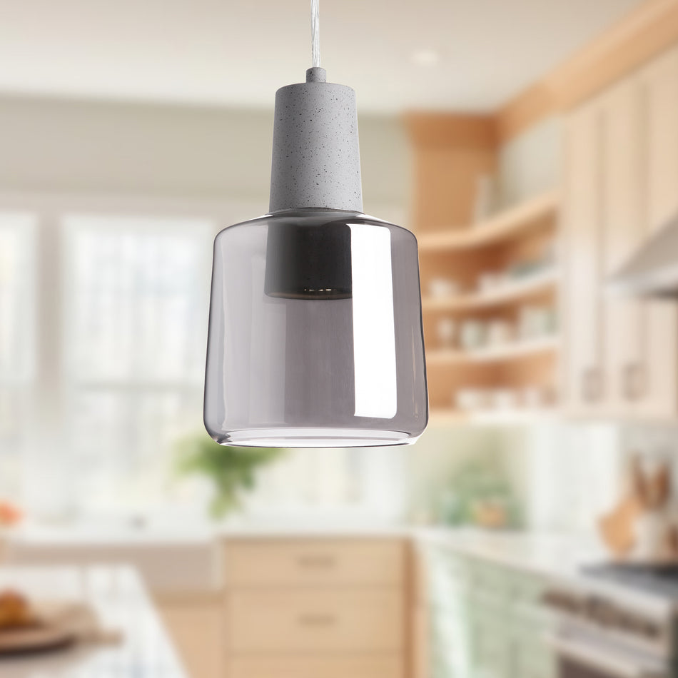 Samson 6-in Smoked LED Pendant by KUZCO