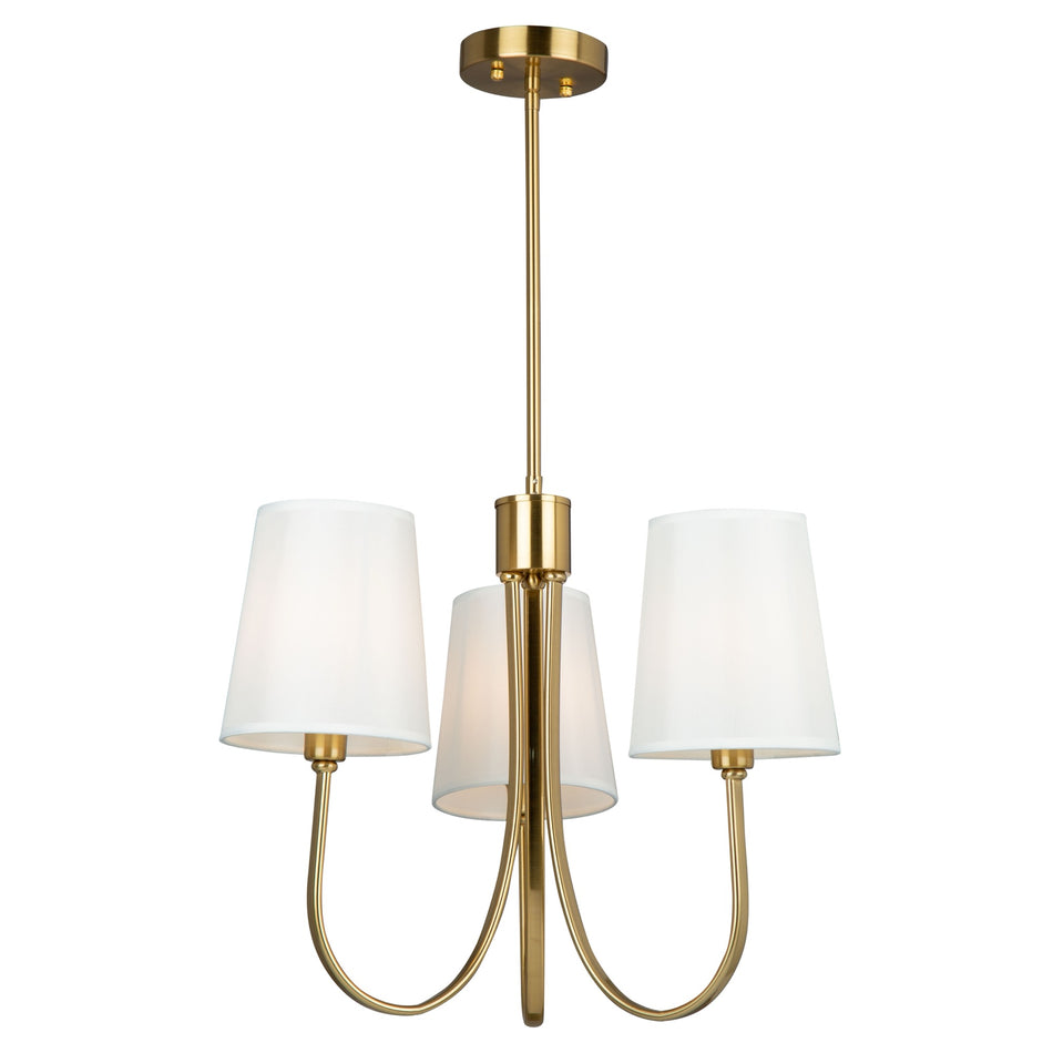 Rhythm 3 Light Chandelier Brushed Gold