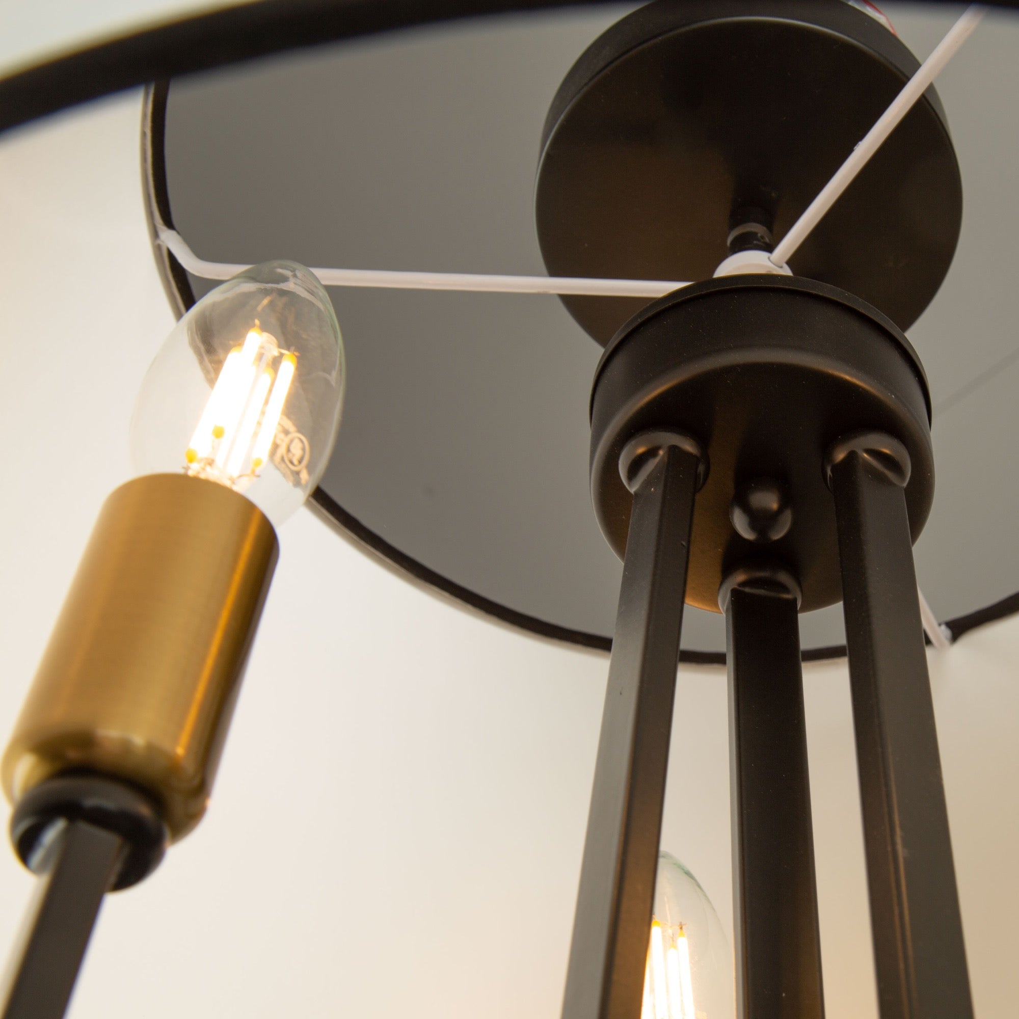 Coco 3 Light Semi-Flush Mount Black and Gold