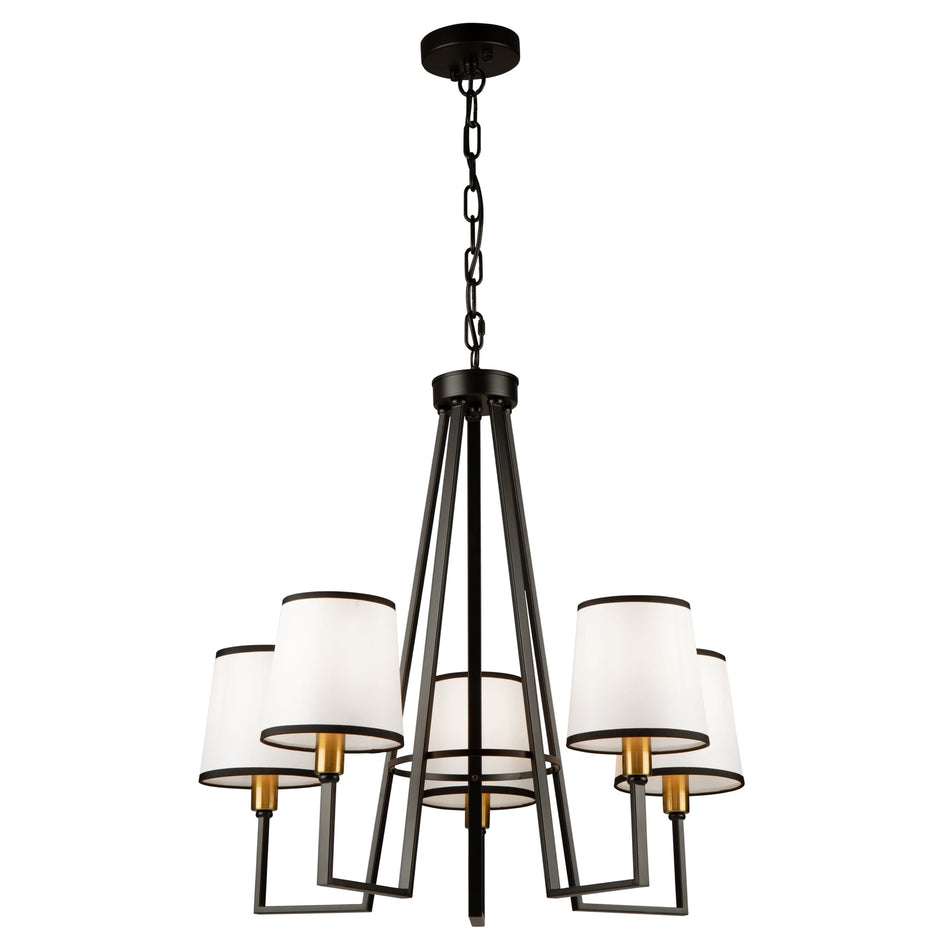 Coco 5 Light Chandelier Black and Gold