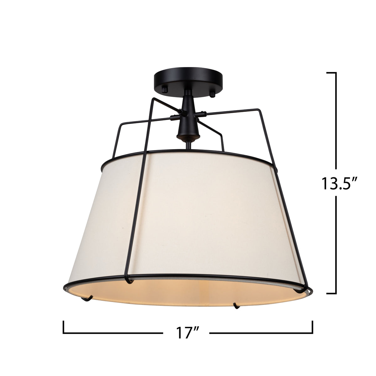 Pullman Collection 3-Light Semi-Flush Mount Black