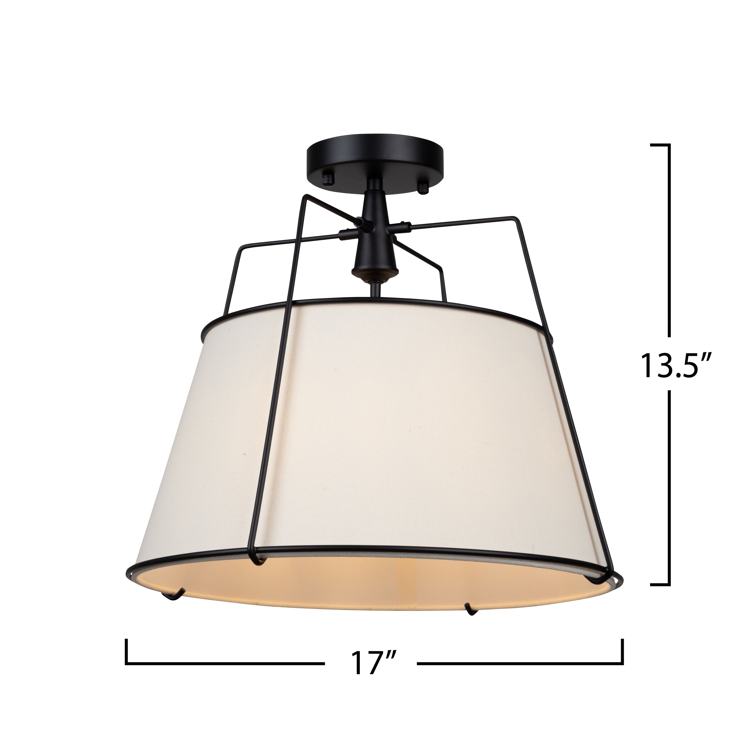 Pullman Collection 3-Light Semi-Flush Mount Black