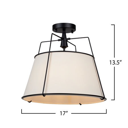 Pullman Collection 3-Light Semi-Flush Mount Black