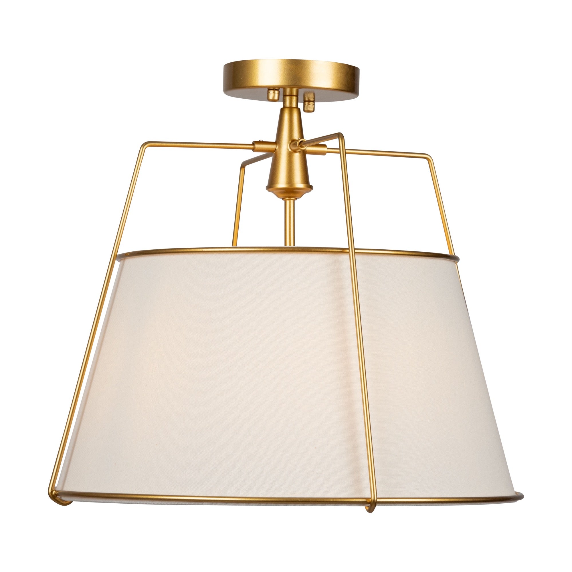 Pullman Collection 3-Light Semi-Flush Mount Brass