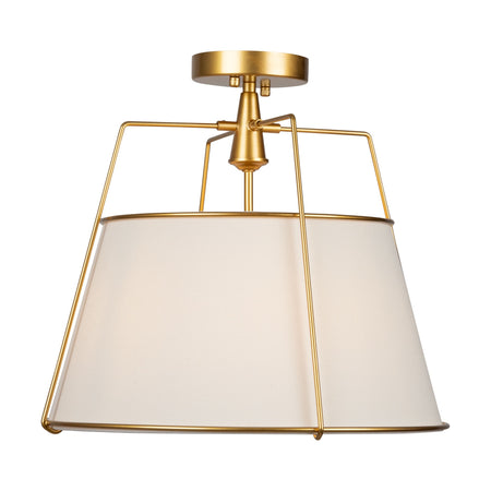 Pullman Collection 3-Light Semi-Flush Mount Brass