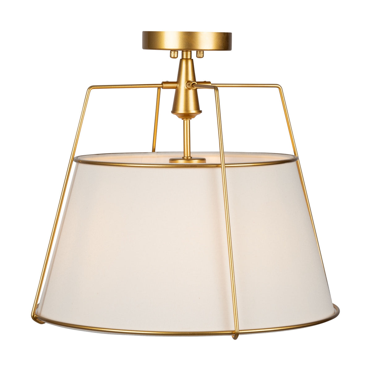 Pullman Collection 3-Light Semi-Flush Mount Brass