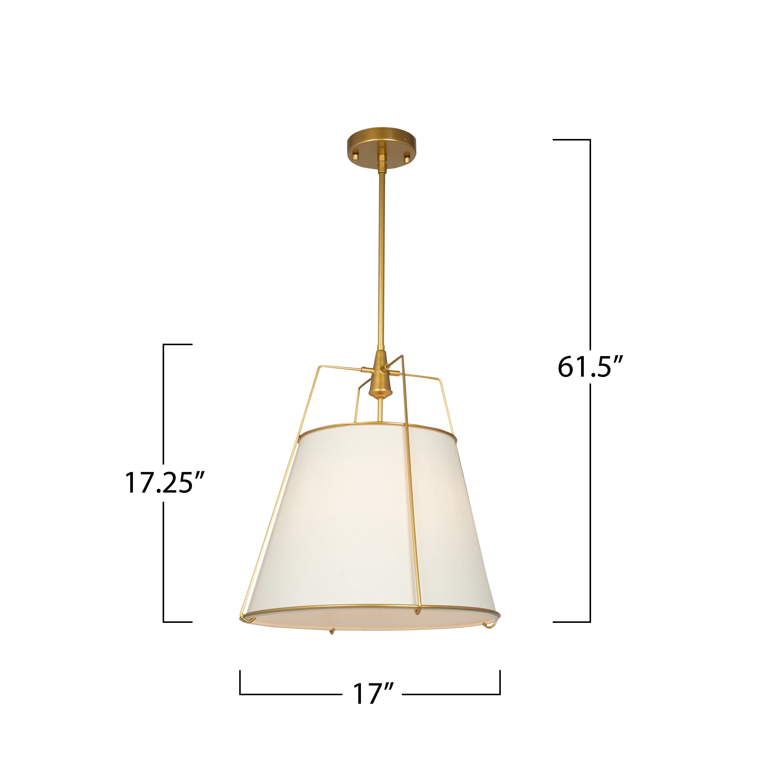 Pullman Collection 3-Light Pendant Brass
