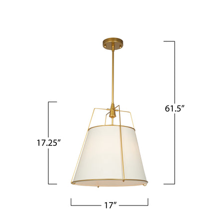 Pullman Collection 3-Light Pendant Brass