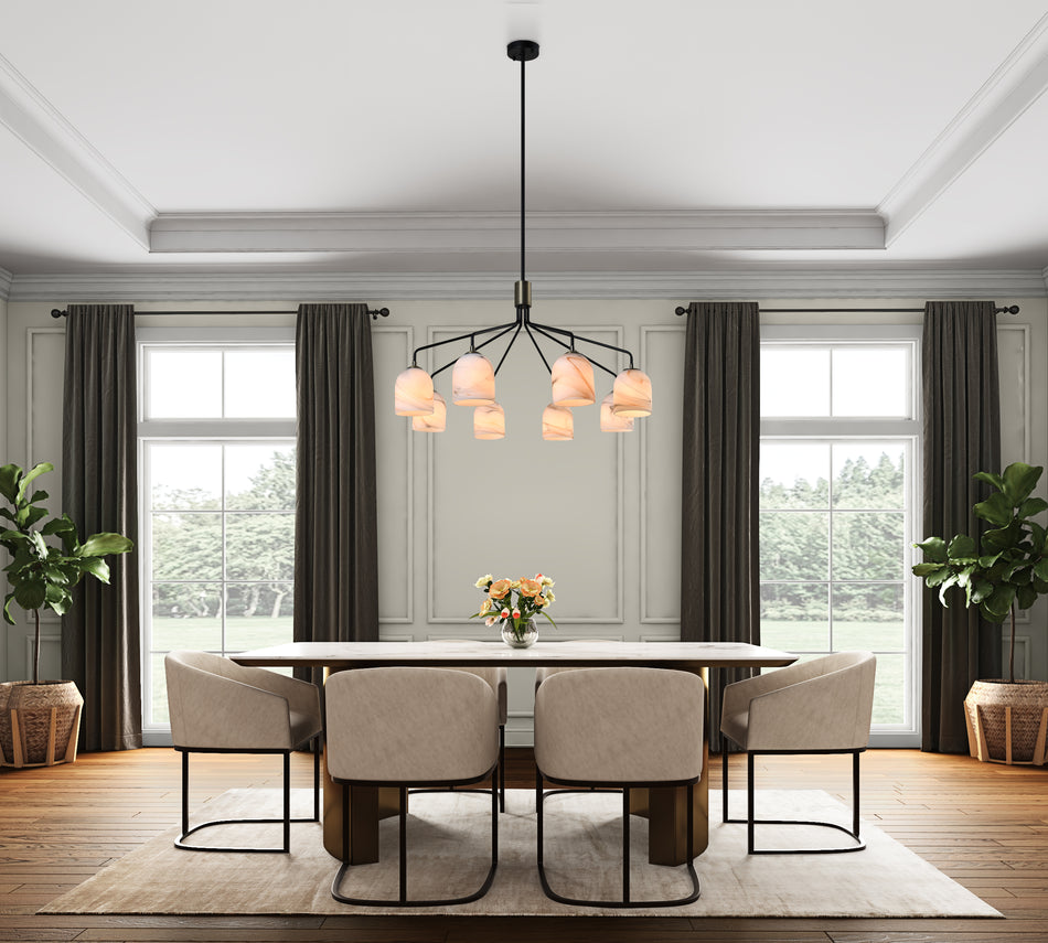 Crema 8 Light Chandelier 34.25"