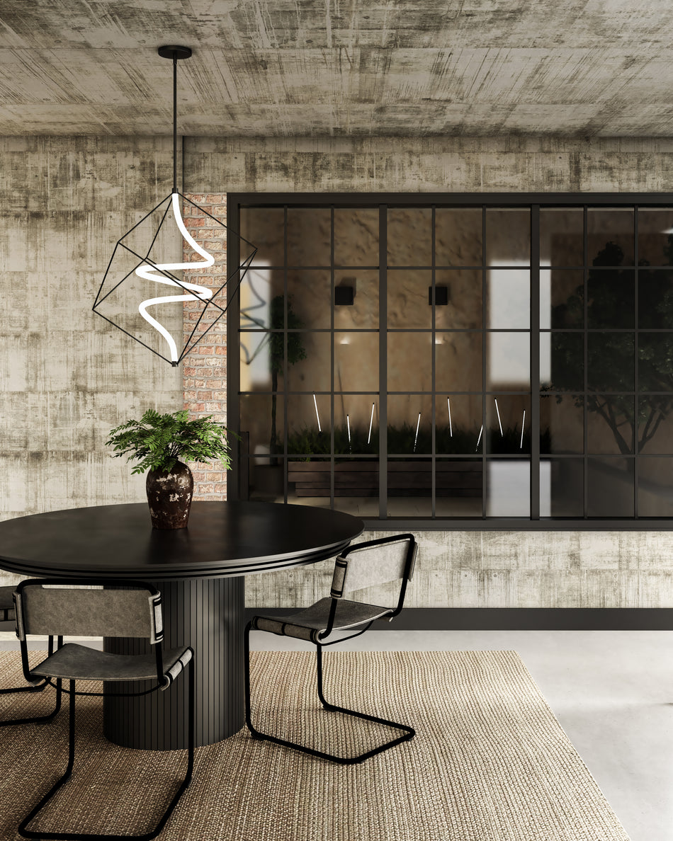 Script 26-in Black LED Pendant by KUZCO
