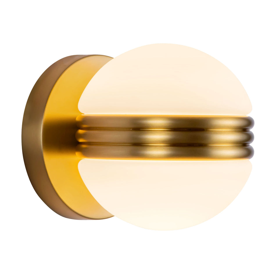Selene 5-in Gold dimmable LED Wall Sconce