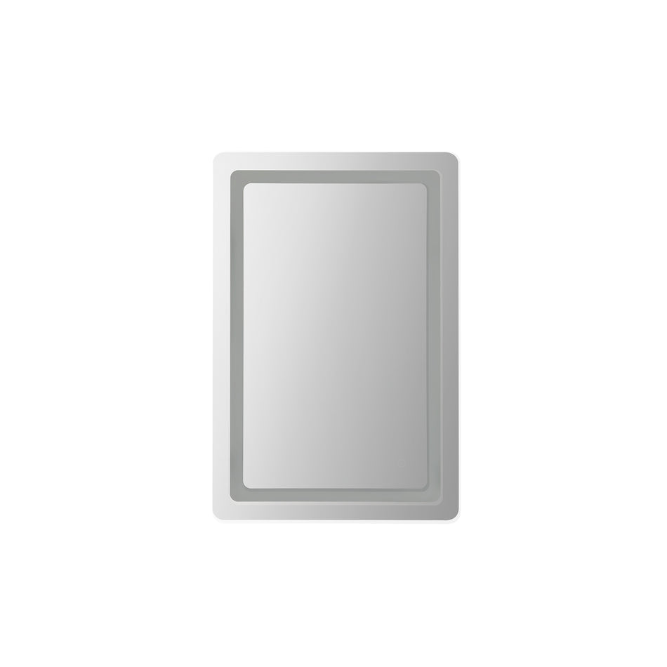Seneca 24-in Sandblasted Merc Edge LED Vanity Mirror by KUZCO
