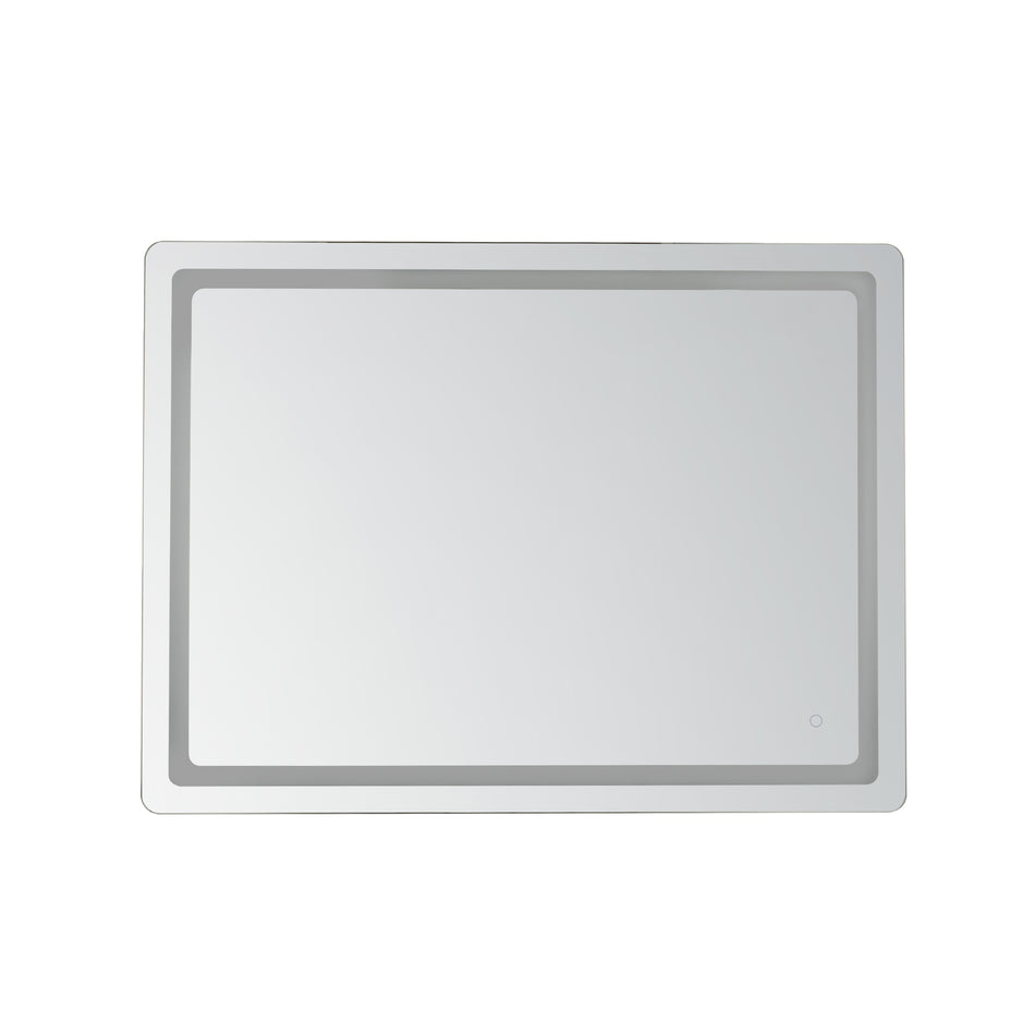 Seneca 48-in Sandblasted Merc Edge LED Vanity Mirror by KUZCO