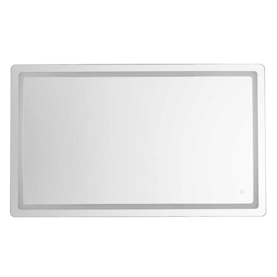 Seneca 32-in Sandblasted Merc Edge LED Vanity Mirror by KUZCO