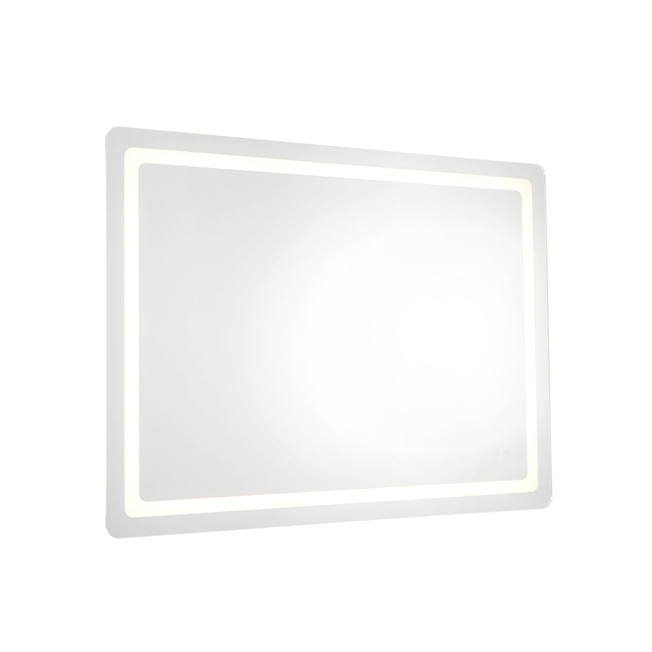 Seneca 48-in Sandblasted Merc Edge LED Vanity Mirror by KUZCO