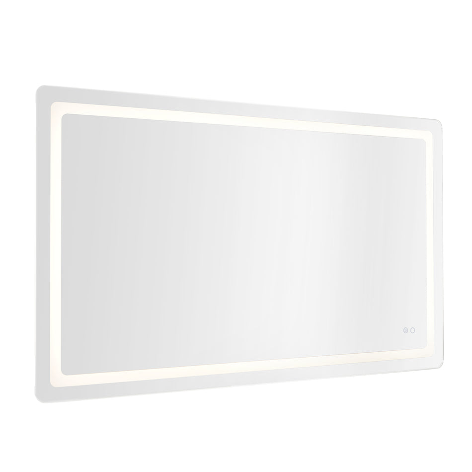 Seneca 60-in Sandblasted Merc Edge LED Vanity Mirror by KUZCO