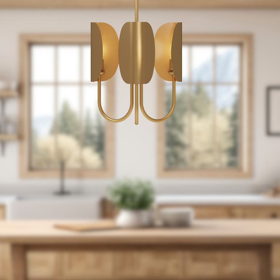 Seno 15-in Aged Gold 3 Lights Chandeliers by ALORA MOOD
