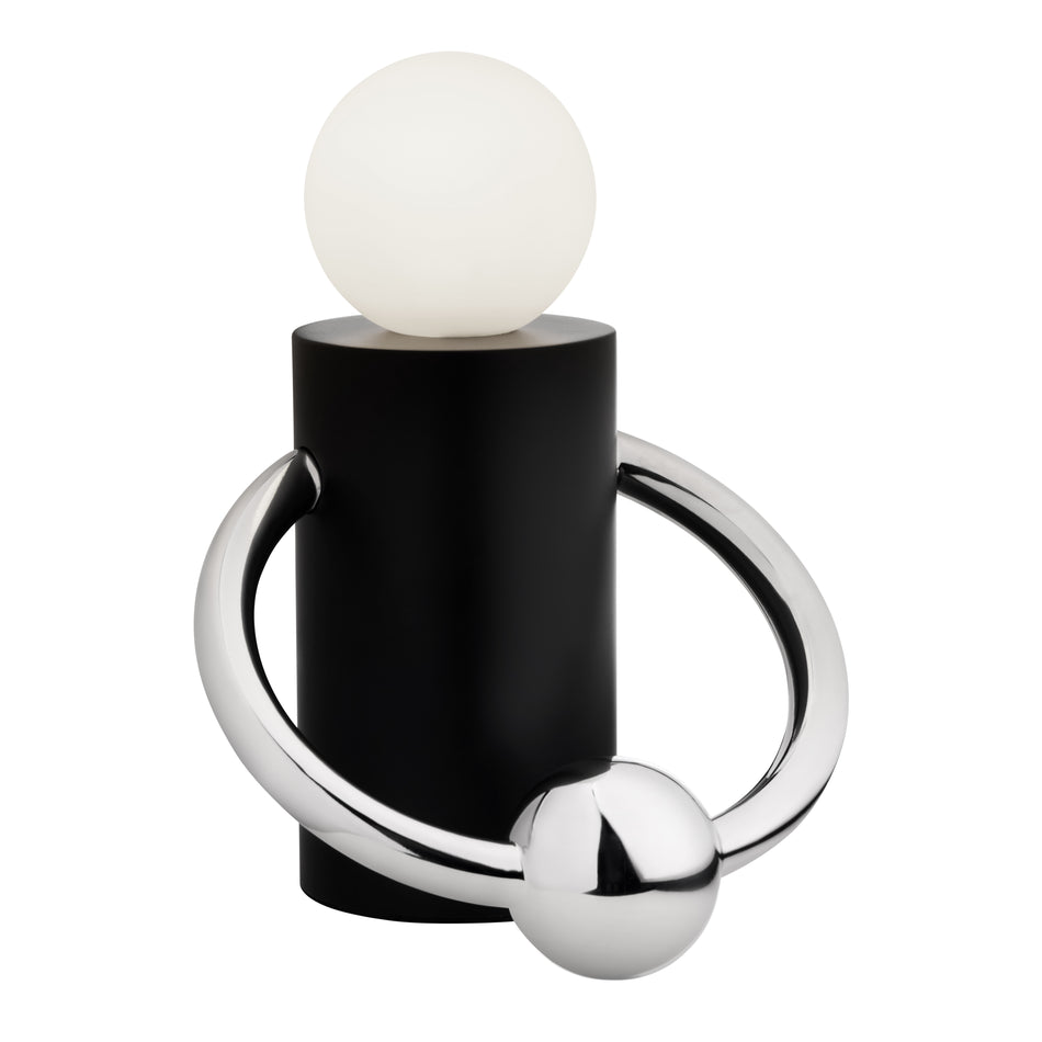 Septum 8-in Matte Black/Chrome LED Table Lamp by KUZCO