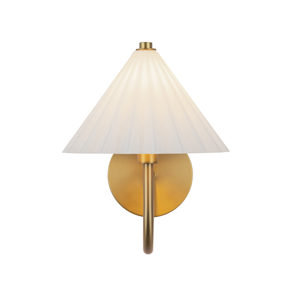 Serena 8-in Aged Gold/Opal Glass Socket Wall/Vanity Light by ALORA MOOD