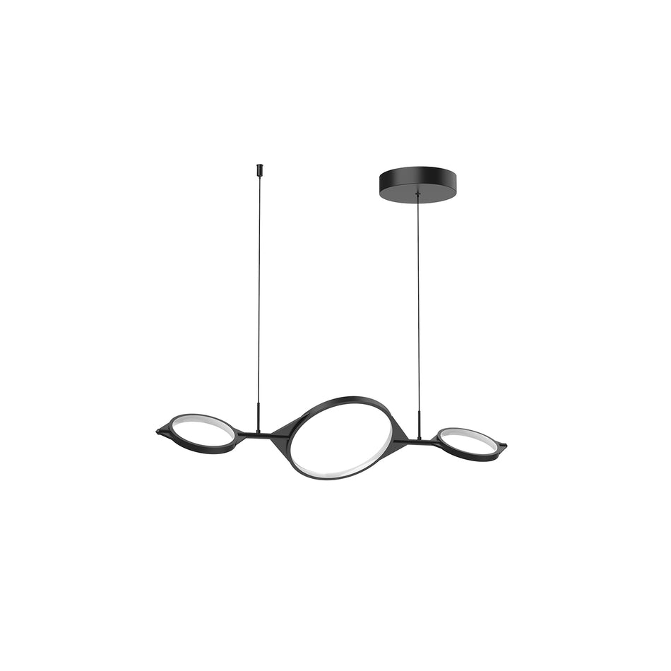 Serif 34-in Black LED Linear Pendant by KUZCO