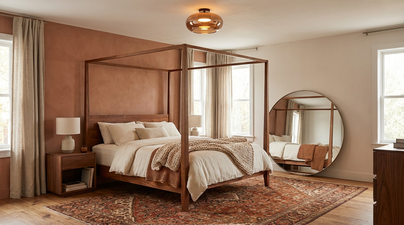 Trinity 14-in Black/Copper LED Flush Mount by Kuzco