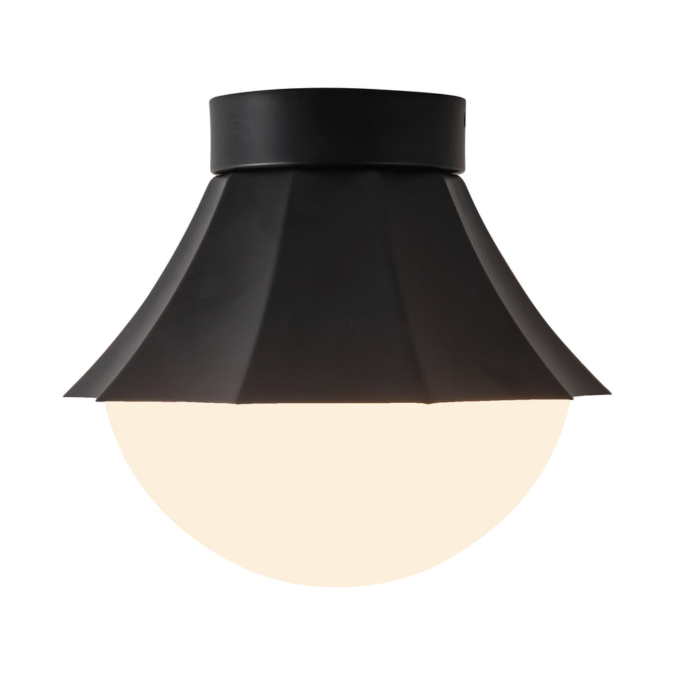 Shelton 12-in Black Semi-Flush Mount