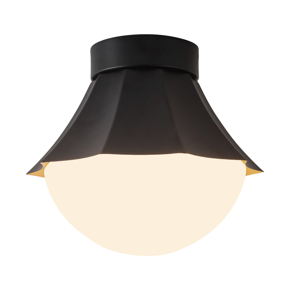 Shelton 12-in Black Semi-Flush Mount